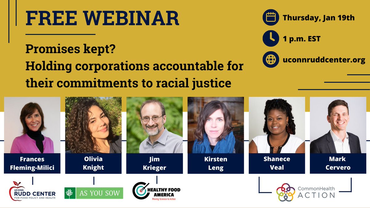 Healthy Food America (@healthyfa) on Twitter photo Join us on Thursday, January 19th 1pm ET/ 10am PT to discuss if corporations are following through with their commitments to advance racial justice <a href="/UConnRuddCenter/">UConn Rudd Center</a> <a href="/AsYouSow/">As You Sow</a> <a href="/CommonHealthACT/">CommonHealth ACTION</a> ow.ly/59Np50M8zih Join us on Thursday, January 19th 1pm ET/ 10am PT to discuss if corporations are following through with their commitments to advance racial justice <a href="/UConnRuddCenter/">UConn Rudd Center</a> <a href="/AsYouSow/">As You Sow</a> <a href="/CommonHealthACT/">CommonHealth ACTION</a> ow.ly/59Np50M8zih