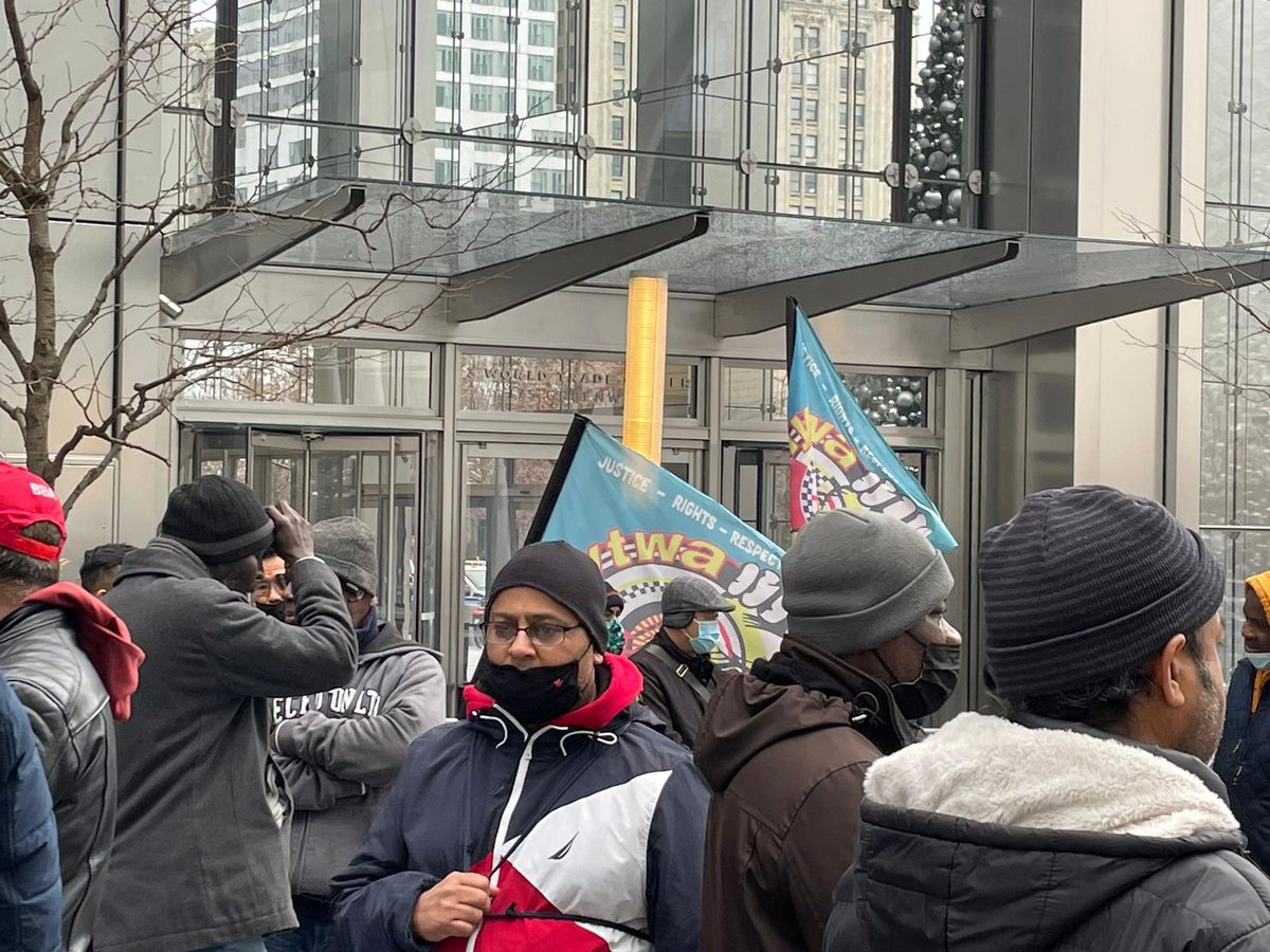 Striking <a href="/Uber/">Uber</a> drivers are starting to gather outside of Uber HQ for noon protest! Ready to make our voices heard loud and clear! 

#UberStrike #BoycottUber