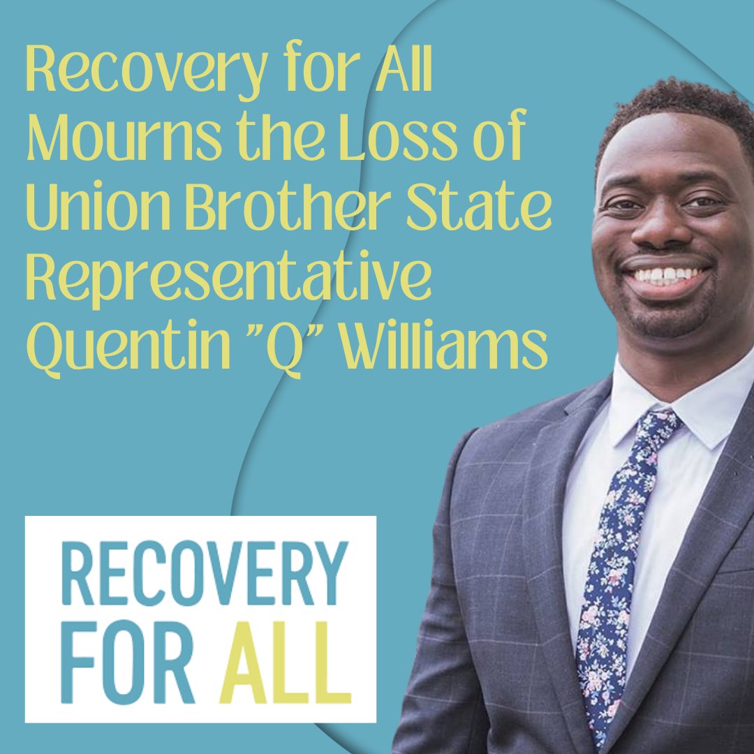 We were filled with sadness this morning when we learned of the sudden and tragic death of State Rep. Q Williams, an ally for our progressive reforms who positively impacted each and every person that was lucky enough to know him. Sending love to his friends, family &amp; colleagues.