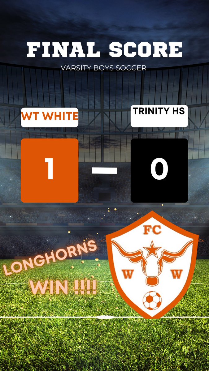 Longhorns got off to a great start today in tournament play with every level winning. Varsity is off to a 3-0 start Vamos Longhorns #HornsUp

Varsity 1-0 vs Trinity HS 
JV1 2-0 vs Colleyville Heritage 
JV2 6-0 vs Colleyville Heritage