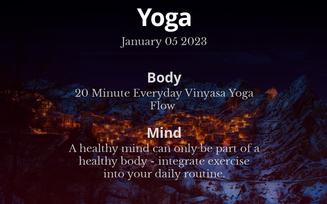 _RealMindBody's tweet photo. 20 Minute Everyday Vinyasa Yoga Flow  https://t.co/xxRHStwAdM #yoga #yogalife #lifestyle #yogi #workout https://t.co/QNVqXcz3nt