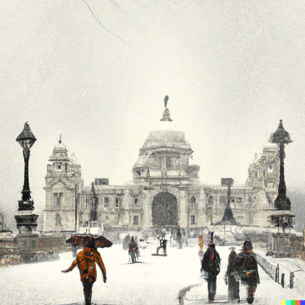 csatyajit's tweet photo. Snowfall in Kolkata - scenes generated by our Artificial Intelligence software. https://t.co/gnG5Vp8Xeh
