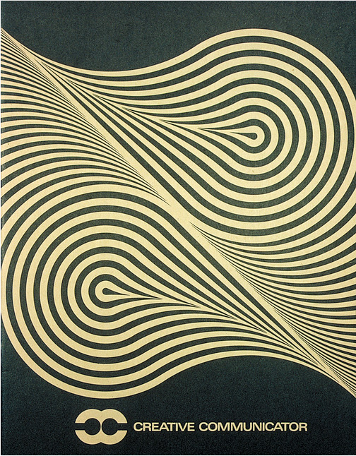 Camera_Grignani's tweet photo. Franco Grignani, 1973: cover for Creative Communicator magazine (inspired by a cover for the HELITEX fabric sample book, Milan, same year): https://t.co/mZYw0bDps0