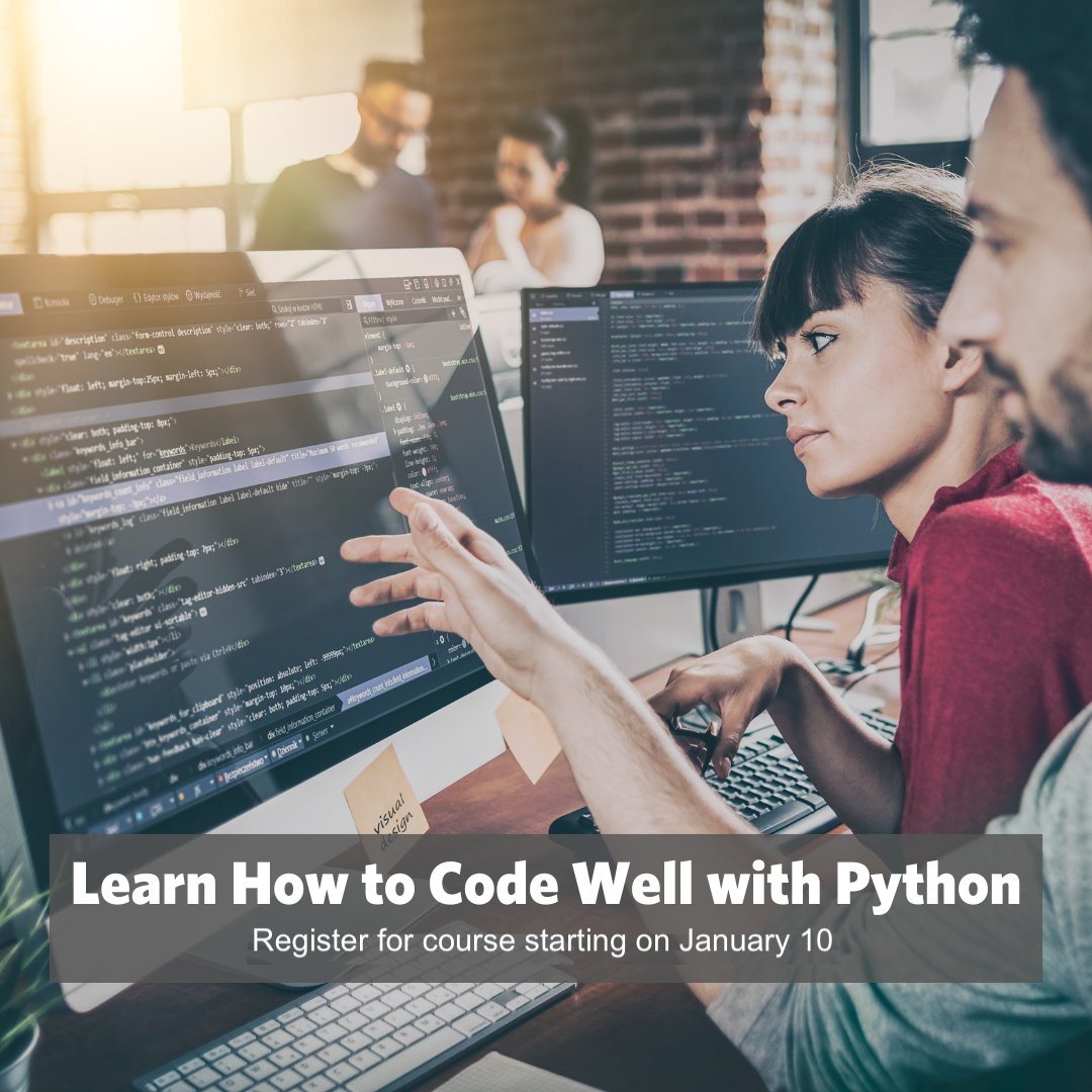 UBCExtended's tweet image. Learn how to design programs well using Python. Gain introductory coding skills from a program designed by UBC&apos;s world-class computer science department. Register for our next program intake starting on Jan 10: bit.ly/3nrirQf

#ProgrammingWithPython #LearnToCode