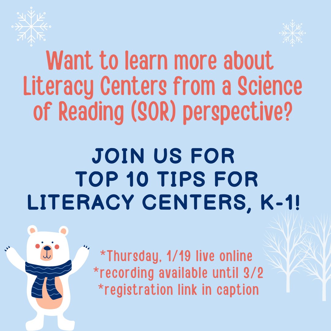 FriendsSounder's tweet photo. Top 10 Tips for Literacy Centers, K-1 webinar - 🔗CLICK HERE TO REGISTER: https://t.co/UpH0xtlIsl

#scienceofreading #structuredliteracy #phonemicawareness #foundationalskills #prek #kindergarten #firstgrade #secondgrade #untileverychildcanread #top10tips #SOR 

@unleashed_inno https://t.co/JoM3bOHzjA