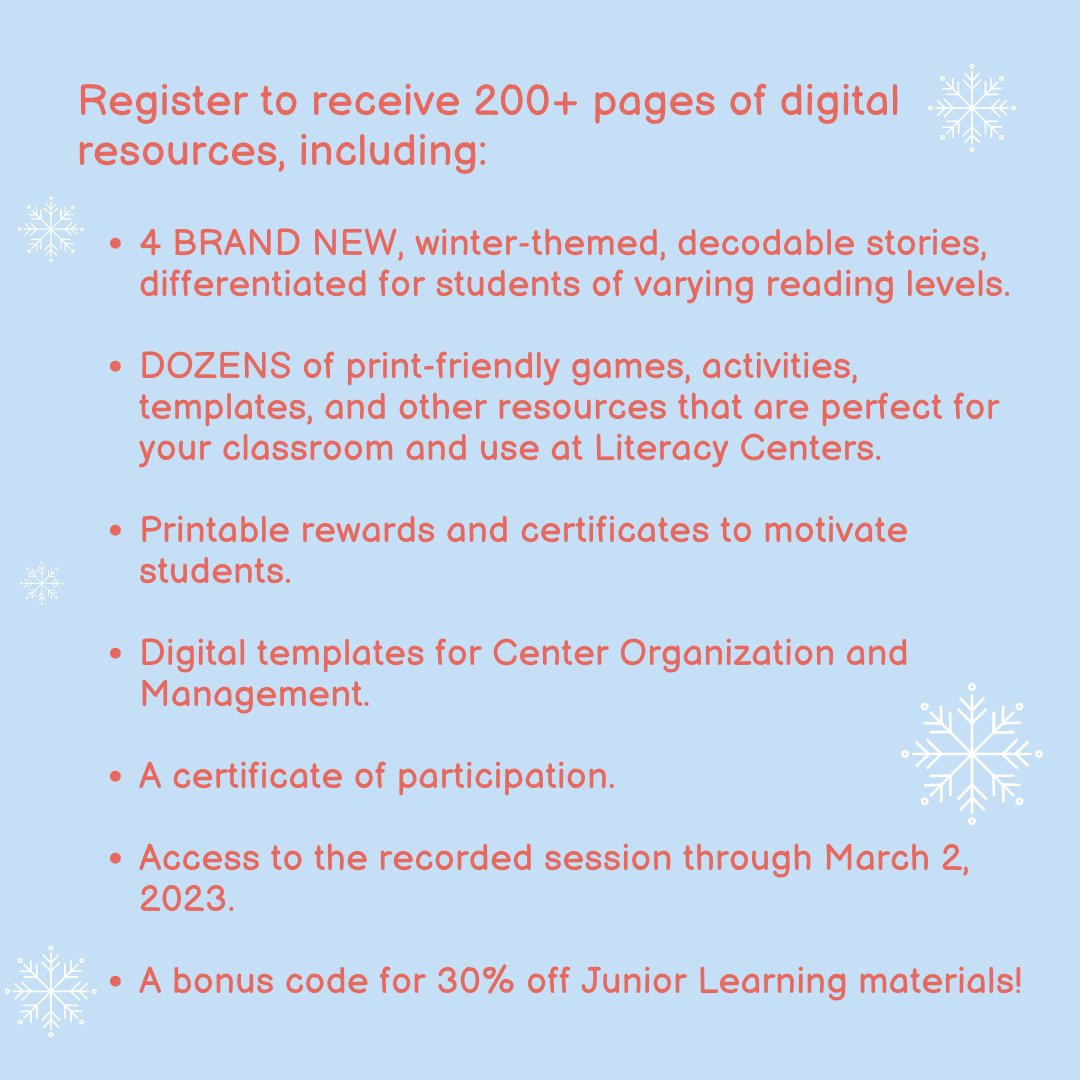 Top 10 Tips for Literacy Centers, K-1 webinar - 🔗CLICK HERE TO REGISTER: us02web.zoom.us/webinar/regist…

#scienceofreading #structuredliteracy #phonemicawareness #foundationalskills #prek #kindergarten #firstgrade #secondgrade #untileverychildcanread #top10tips #SOR 

<a href="/unleashed_inno/">Unleashed Innovation</a>