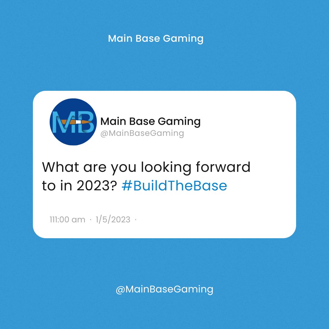 We want to take the time and see what everybody is up to for the year, what are you looking forward in 2023? #buildthebase