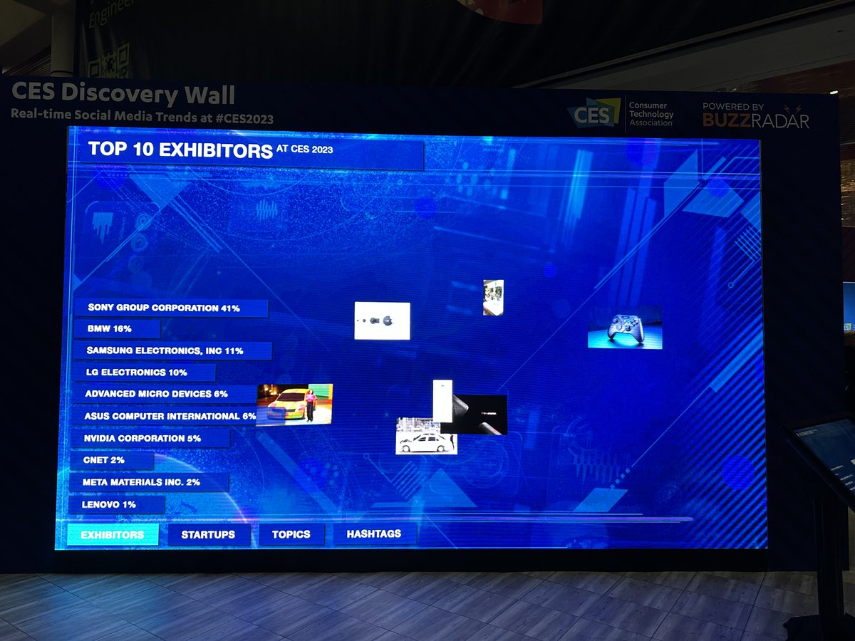 Metamaterialtec's tweet photo. We are excited to be at #CES2023! We are listed on the CES wall as one of the top 10 exhibitors! Come visit us at booth #9417 and see our award-winning technology! #innovation $MMAT #MMAT #GoBeyond๐ฆ https://t.co/JdiRDSn9tL