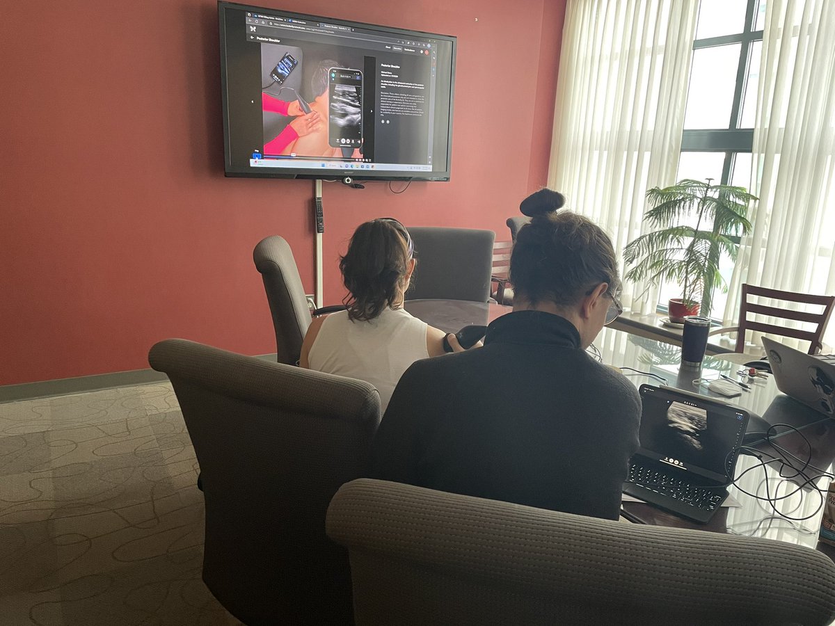 UMEM_US's tweet photo. Practicing our shoulder exam with @ButterflyNetInc education videos #AEMUS #POCUS #MedEd #msk #ultrasound https://t.co/q1CzMJoTNj