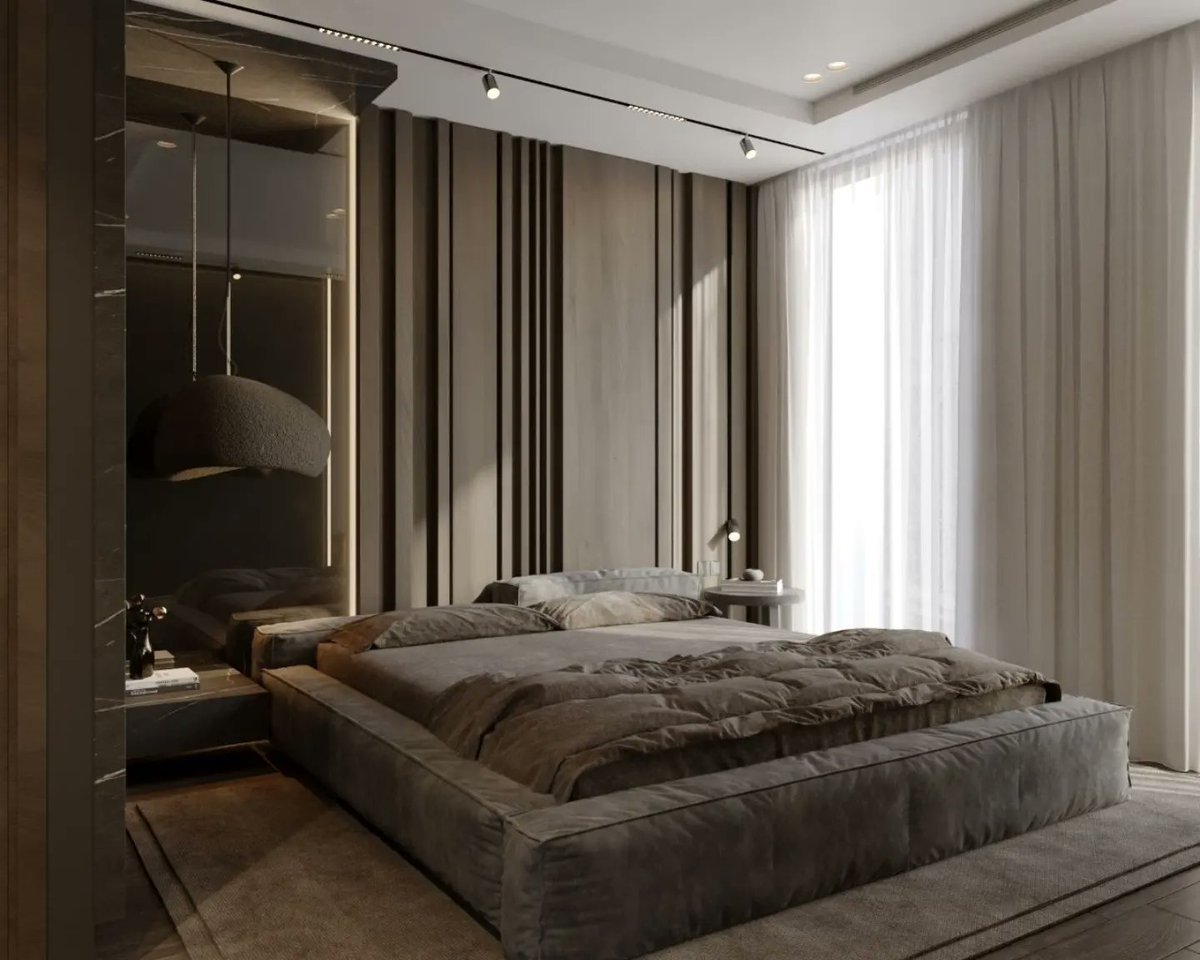 AADesignn's tweet photo. A master bedroom with its bathroom and dressing room, inspired by the calming tones and textures of nature.

#interiordesign #interiorlovers #interiør #interieurstyling #bedroomdesign https://t.co/Oxmr6tFUSY