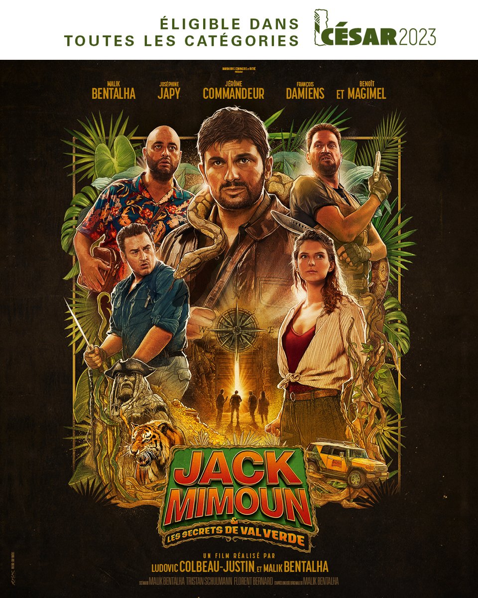 PatheFilms's tweet photo. À l’attention des membres de @Les_Cesar, le film #JackMimounEtLesSecretsDeValVerde de #LudovicColbeauJustin et @MalikBentalha avec au casting @MalikBentalha, #JoséphineJapy, @commandeur_j, #FrançoisDamiens et #BenoîtMagimel est éligible dans toutes les catégories ! https://t.co/5zK0KveHHC