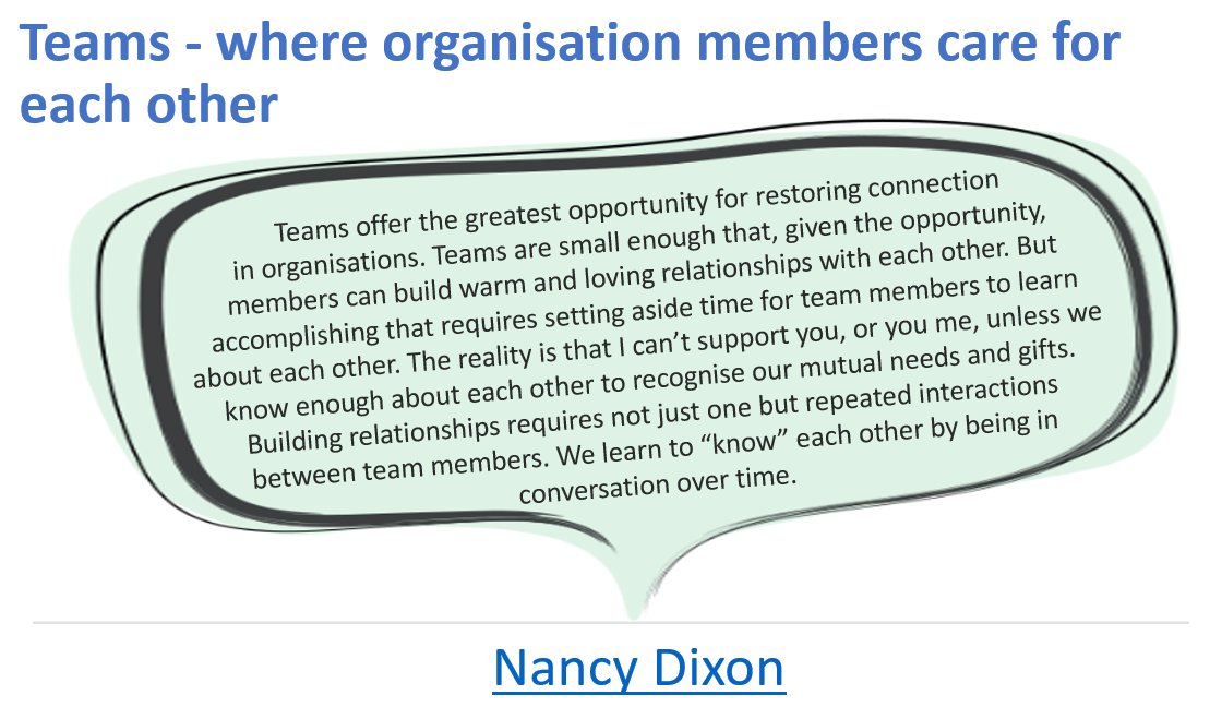 HelenBevan's tweet photo. Teams should be places where we feel valued, cared for, appreciated and cherished: https://t.co/ssZYLLdr3q By @nancymdixon https://t.co/5h4RrjGwHm