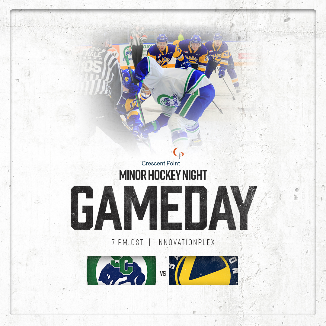 SCBroncos's tweet photo. GAMEDAY! It's Minor Hockey Night Presented by Crescent Point Energy. 

→ Youth wearing minor hockey team apparel get in free 
→ The first 300 kids get a free hotdog &amp; pop 
→ Youth Takeover Night 02 - Minor Hockey Kids Edition
→ Crescent Point giveaways &amp; more! https://t.co/nNmgcGAru3