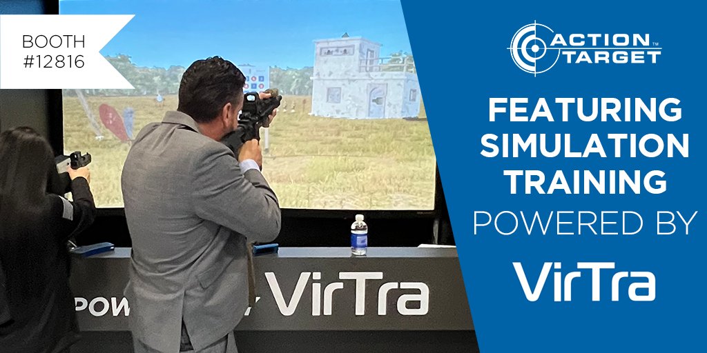We're excited to partner with @VirtraSystems again this year to bring their #simulationtraining to our #shotshow booth. Come try out their training scenarios and see what it's all about.