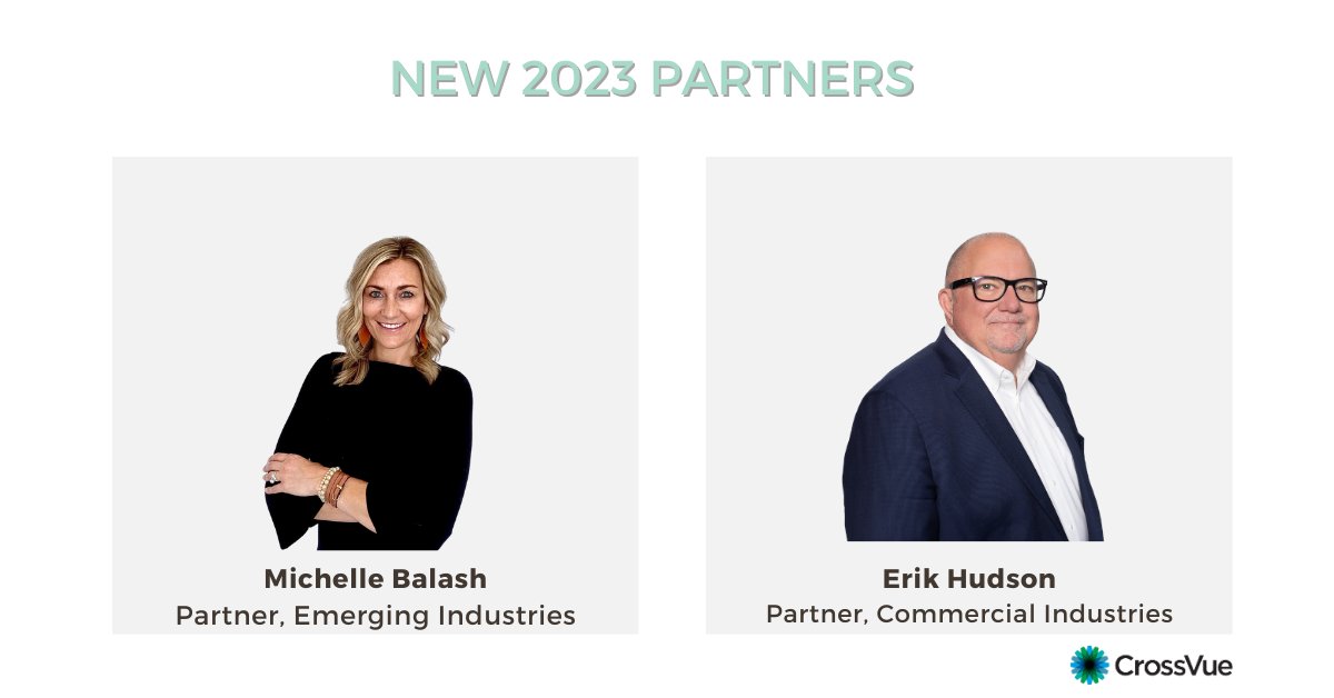 CrossVue (@cross_vue) on Twitter photo Erik Hudson & <a href="/MichelleBalash/">Michelle Balash</a> joined CrossVue's Leadership Team as Partners on 1/3/2023. They are dedicated to driving growth and positively impacting our clients in their respective industries. Learn more on our website: bit.ly/3ikrmTN Erik Hudson & <a href="/MichelleBalash/">Michelle Balash</a> joined CrossVue's Leadership Team as Partners on 1/3/2023. They are dedicated to driving growth and positively impacting our clients in their respective industries. Learn more on our website: bit.ly/3ikrmTN