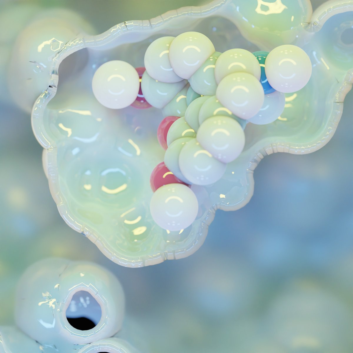 luminous_lab's tweet image. Enzymes from the poppy family have a special place in my heart so I rendered an artistic version of thebaine bound to thebaine synthase from Papaver somniferum (pdb 6KA2).

#sciart #Blender3d #biocatalysis #alkaloid #chemistry