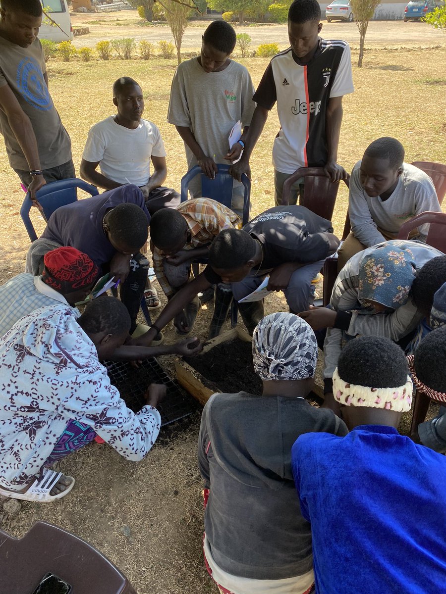 deliot8's tweet photo. I had an amazing time with the young farmers, my great students today 🧑🏾‍🌾

We sowed carrot, radish, tomato, habanero, aubergine, red cabbage &amp; green cabbage seeds.
They are picking up very fast! I can’t wait for them to become pro farmers 😊

Sustainable agriculture to the world🌱 https://t.co/2qOVyqC4ec
