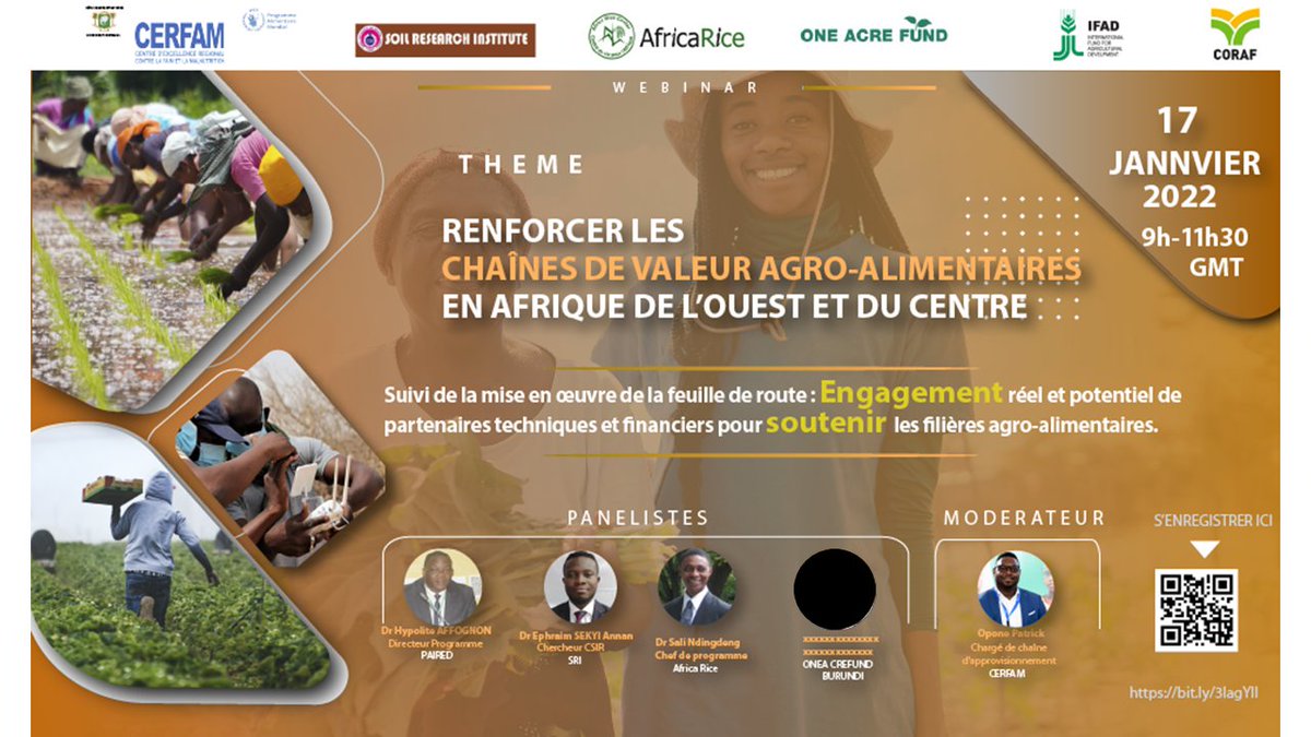 CERFAM_4_Africa's tweet photo. #Savethedate 
Après un premier webinaire sur les outils d'évaluation des chaînes agricoles, le CERFAM organise une seconde rencontre ce 17 janvier autour du suivi ds actions menées et en cours, pour améliorer les filières #agroalimentaires.
S'inscrire ici👉https://t.co/85Wh2RyM29 https://t.co/daQjAZzmzC