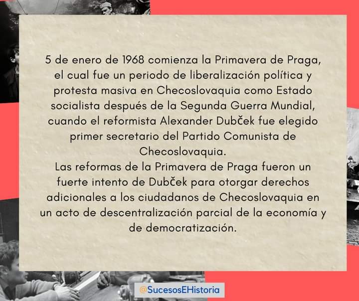 ESucesos's tweet photo. Un día como hoy, La Primavera de Praga 

#5deEnero #PrimaveradePraga #SabiasQue #Efemeride #History #UnDiaComoHoy #Checoslovaquia https://t.co/vC6XEWAjc3