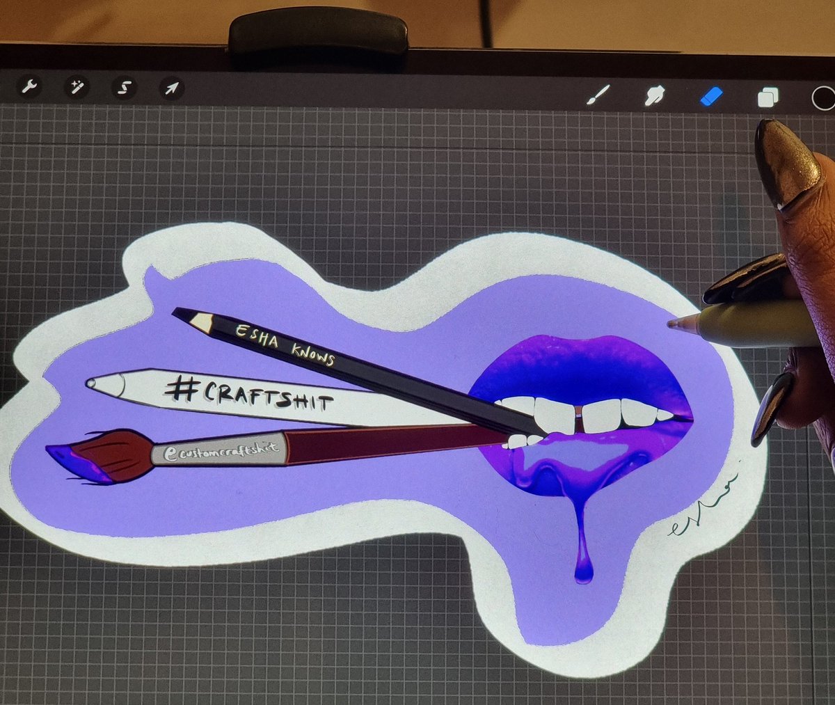 phew, this took a really long time today, but here's my new #CRAFTSHIT logo that I designed from scratch 😍💯

my top mediums, including resin art, digital art, painting, drawing, and now stickers, are all showcased 🙂

✨️PROUD✨️

#procreate #artistontwitter