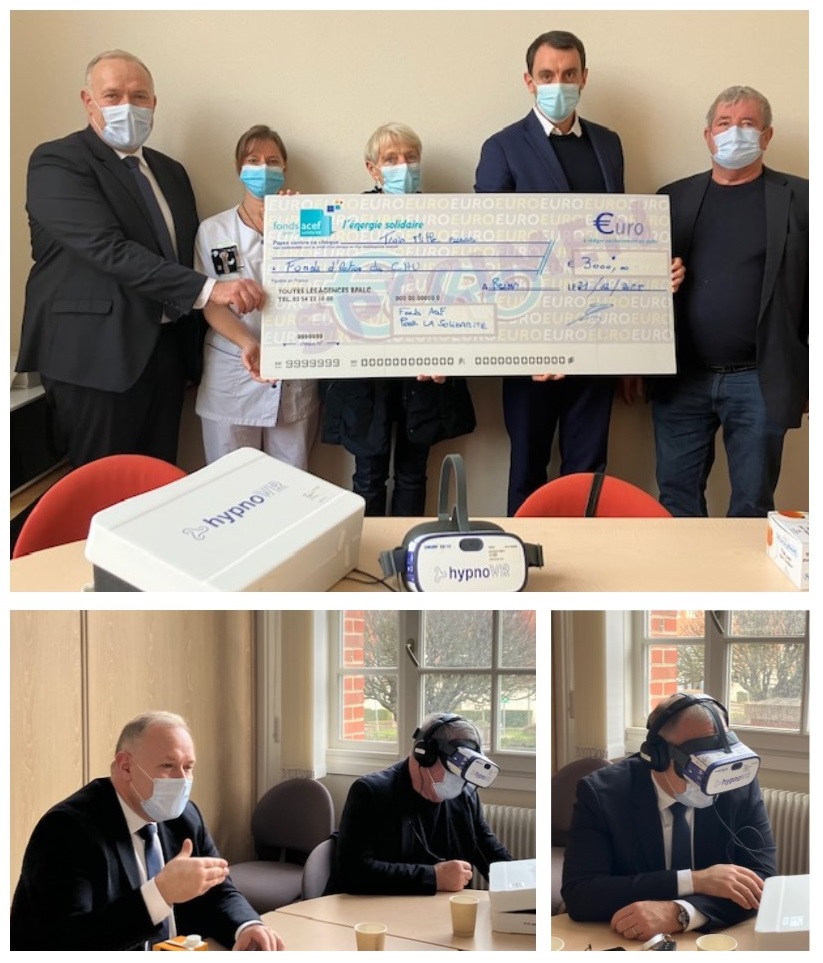 Merci à Stéphane Langlois, Directeur Marne <a href="/BPALC/">Banque Populaire ALC</a> et Francis Jacquemot, Président du Fonds ACEF pour la dotation de 3000€ en vue de l'acquisition d'un casque de réalité virtuelle pour le Service de Médecine Physique et de Réadaptation de l'Hôpital Sébastopol du <a href="/CHUdeReims/">CHU de Reims</a> 
💙🙏