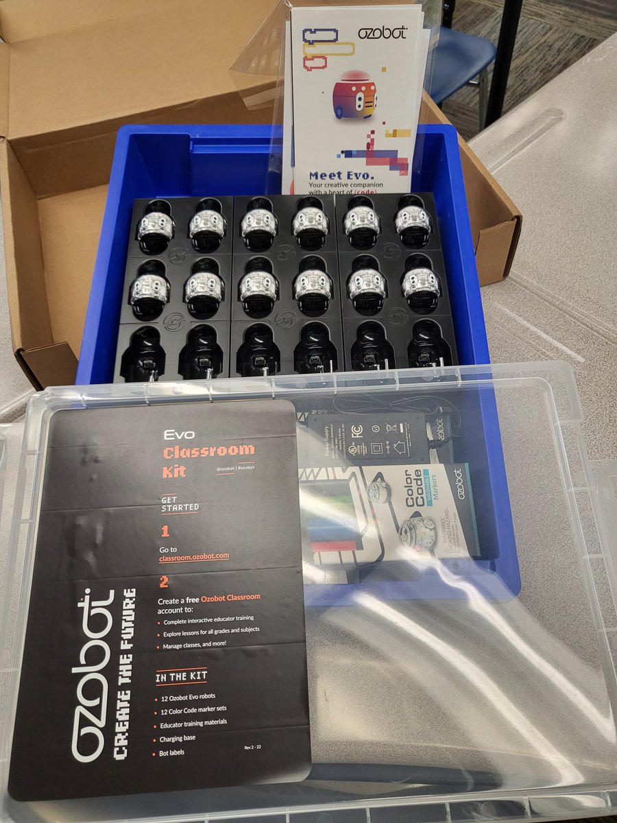 Yes! The @Ozobot classroom kit arrived (a month early!) Thanks again to @Adopt_classroom for the grant$$. These are my students' gateway to robots @CarlyntonSchool #CarnegieElementary #21stcenturylearning