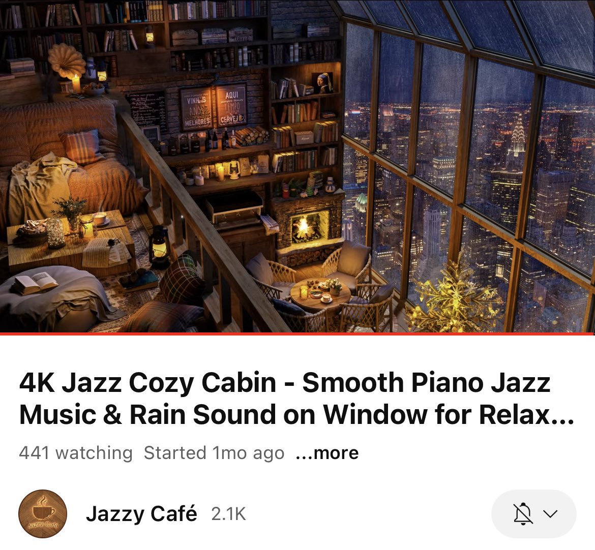 𝐖𝐨𝐫𝐤 𝐟𝐫𝐨𝐦 𝐇𝐨𝐦𝐞 𝐭𝐢𝐩:

Stream an ✨ambiance✨ video from YouTube while you work!

𝐓𝐨𝐝𝐚𝐲’𝐬 𝐕𝐢𝐛𝐞:
Cozy high rise coffee shop on a rainy city evening 🌉☕️

(video link: youtu.be/dpcznSNcHO0)