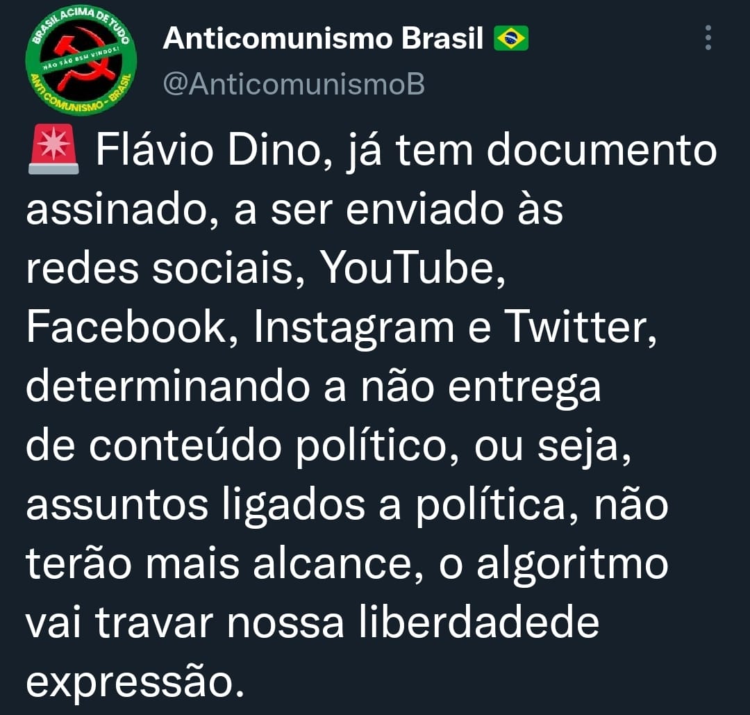 O <a href="/YouTubeBrasil/">YouTube Brasil</a> pode se manifestar com relação a isso para confirmar ou negar a tentativa do estado de cercear a informação divergente? Se isso acontecer estaremos vivendo numa China onde apenas a informação permitida pelo estado chega até o cidadão.