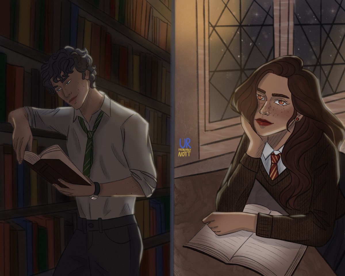 Library staring 👀 parts 1 and 2… there will be part 3 as well 🥰 #theomione #theonott #hermionegranger