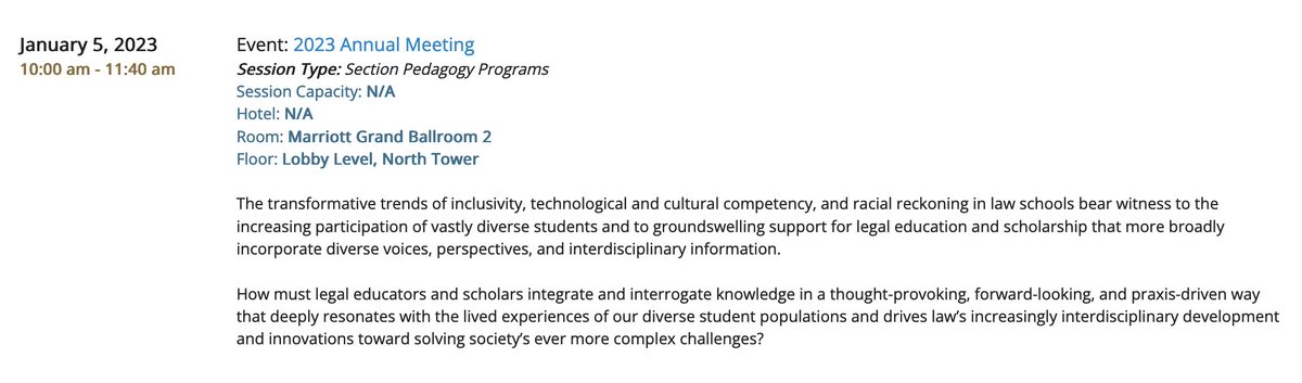 Today at 10am at the AALS Annual Meeting, I'm presenting my latest on 'participatory law scholarship,' which is legal scholarship co-authored with those with no formal legal training, but expertise in law's injustice through lived experience. 

I hope you will join!
#AALS2023