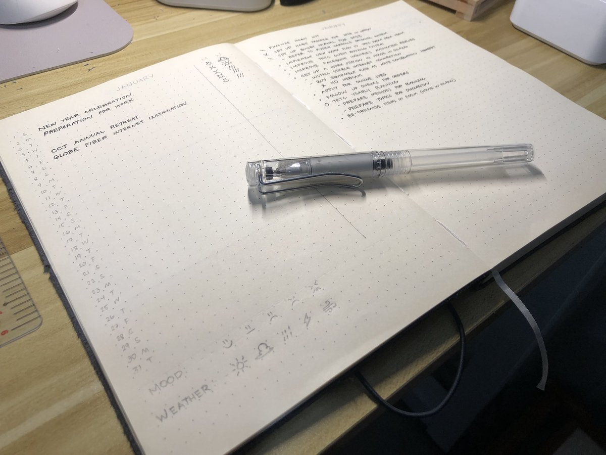 Trying out the original and simple setup of the bullet journal system by <a href="/rydercarroll/">Ryder Carroll</a>. And honestly, I'm so ecstatic to be using it this whole year!
#bulletjournal
