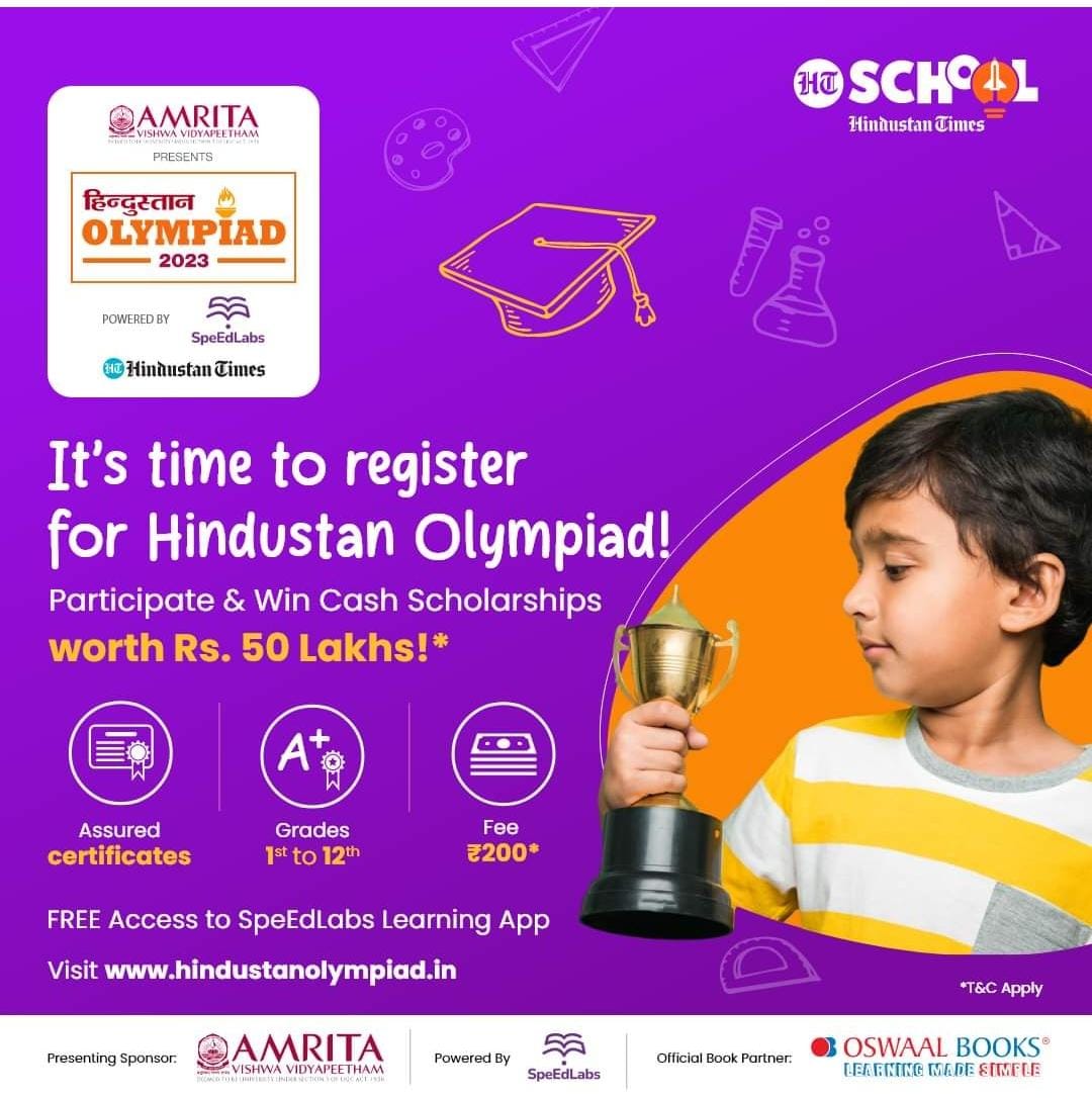 ImNKPoddar's tweet photo. Hindustan Olympiad 2023 powered by SpeEdLabs.
@SpeedLabs_India
@htTweets https://t.co/OuVm7chDl5