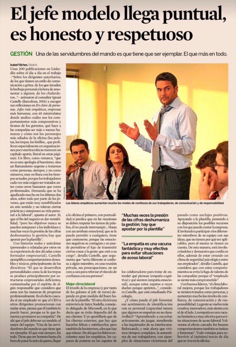 JoseA_ValverdeM's tweet photo. “Los líderes excelentes son empáticos, capaces de ponerse en los zapatos de los colaboradores para tratar de entender qué piensan (empatía cognitiva) y qué sienten (empatía emocional) , aunque estos zapatos a veces duelan porque aprieten”🖋️ Castells https://t.co/4gDQ5gxVnB
