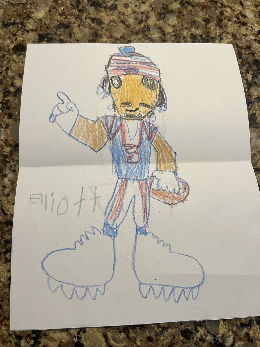 MikeMirantoD2's tweet photo. @StephieKonicki I’m sure they’re not the only ones, but my kids wanted to do drawings this week too. Putting these in the mail to 1 Bills Drive. https://t.co/pp6FFp8PcJ