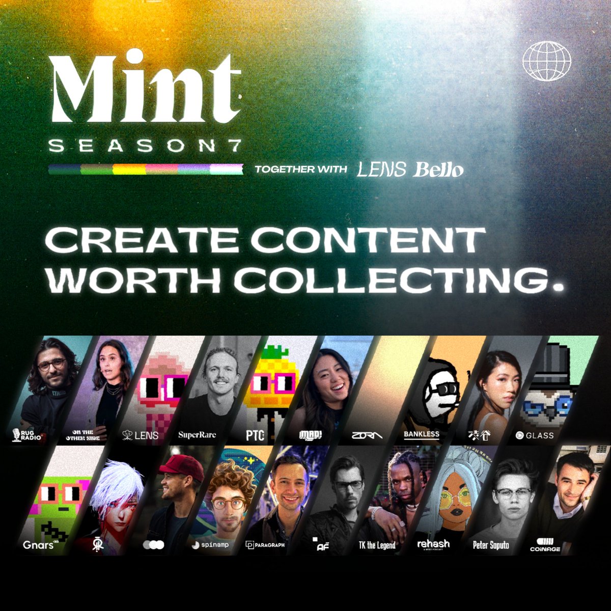 levychain's tweet photo. Enter the digital realm of tokenized media and crypto-native content networks through the lens of 20 individuals defining the web3 creator economy.

Mint Season 7 is officially live! https://t.co/ozMqOVQO33
