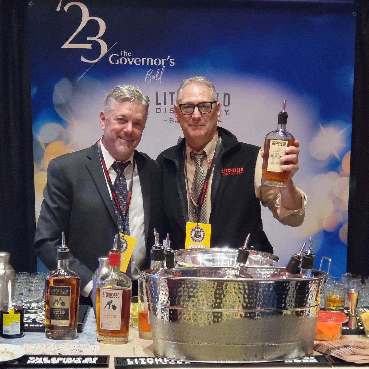 LitchfieldDist's tweet photo. We were proud to showcase The Spirit of Hard Work® at last night's Governor's Ball. Thank you @GovNedLamont for inviting us to attend. 
#spiritofhardwork #connecticut #ctlocal #ctgrown #ctmade #madeinct #drinkctlocal #drinklocalct #CTDistillery https://t.co/rj5o6zzBEL