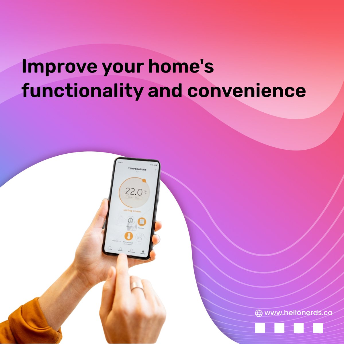 Upgrade your home with #smartdevices for added convenience and functionality! From #smarttheromstats to smart locks, you can control everything from your phone. 

#smarthometechnology #homeautomationsolutions #techsupport #techservices #hellonerds