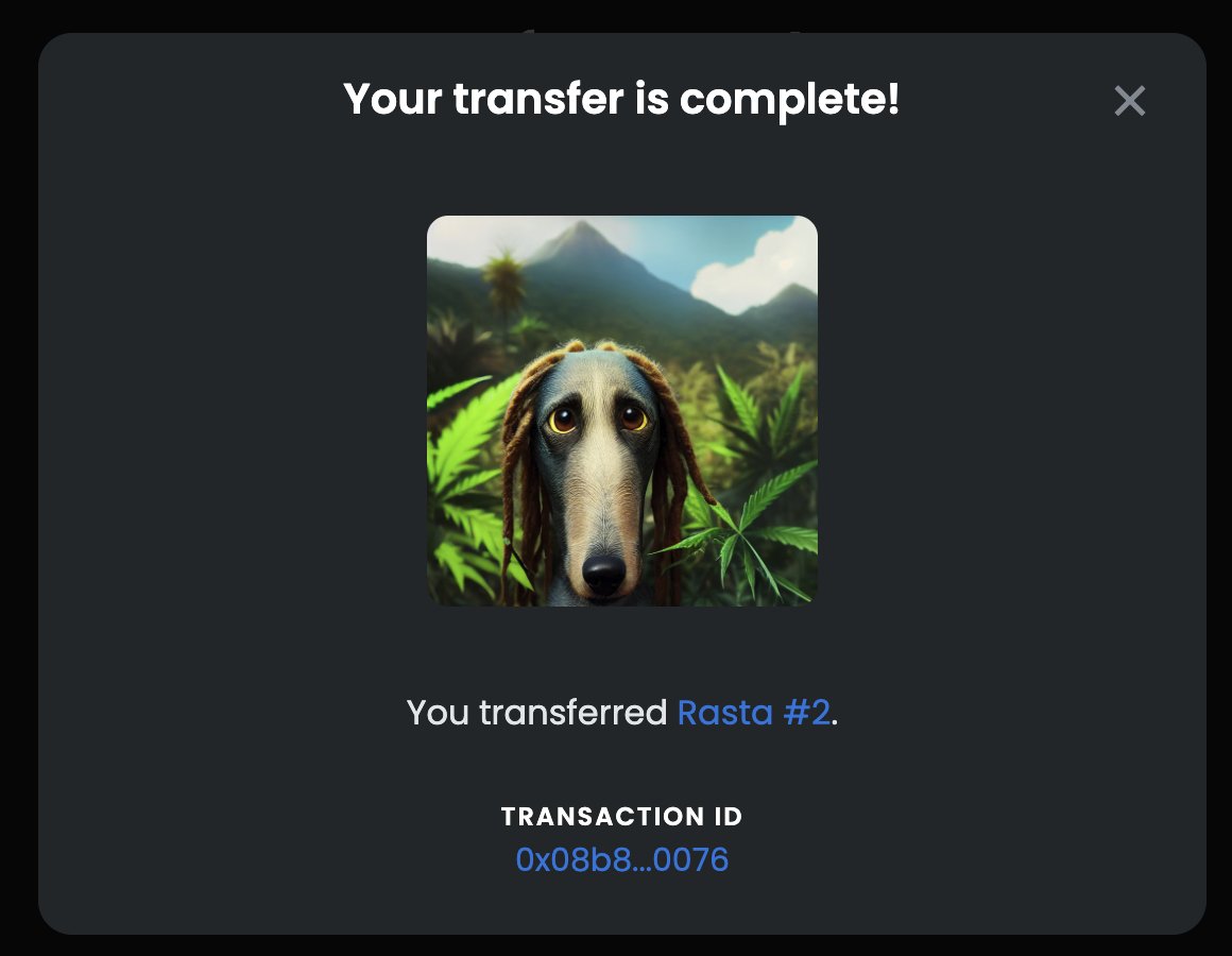 <a href="/TCapone1947/">TonΞ CaponΞ</a> <a href="/RealKatoOG/">Kato</a> <a href="/RealKatoOG/">Kato</a> has chosen one of the two Rasta Cult Dog as a gift 🐾

Thanks again for kicking these 3 auctions and winning 2 of them 🏆