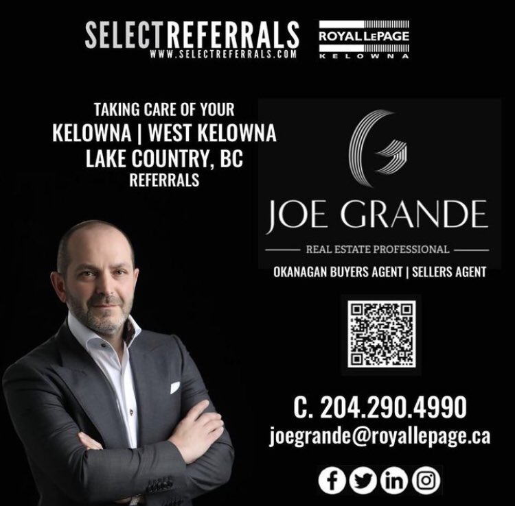 Proud to be apart of the 2023 Royal LePage Select Referral Team for Kelowna, West Kelowna and Lake Country!!

Let me know if I can help you in any way!!

#kelowna #RealEstate #kelownarealestate #okanagan #homes #realestateagent #buyers #Referrals #BritishColumbia #kelownahomes