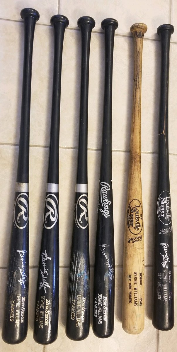 How great was Bernie Williams?  Here are Bernie’s Rawlings and LVS T141’s that he swung earlier in his career.  #berniewilliams #bernie #yankees #gameusedbat <a href="/bw51official/">Bernie Williams</a>