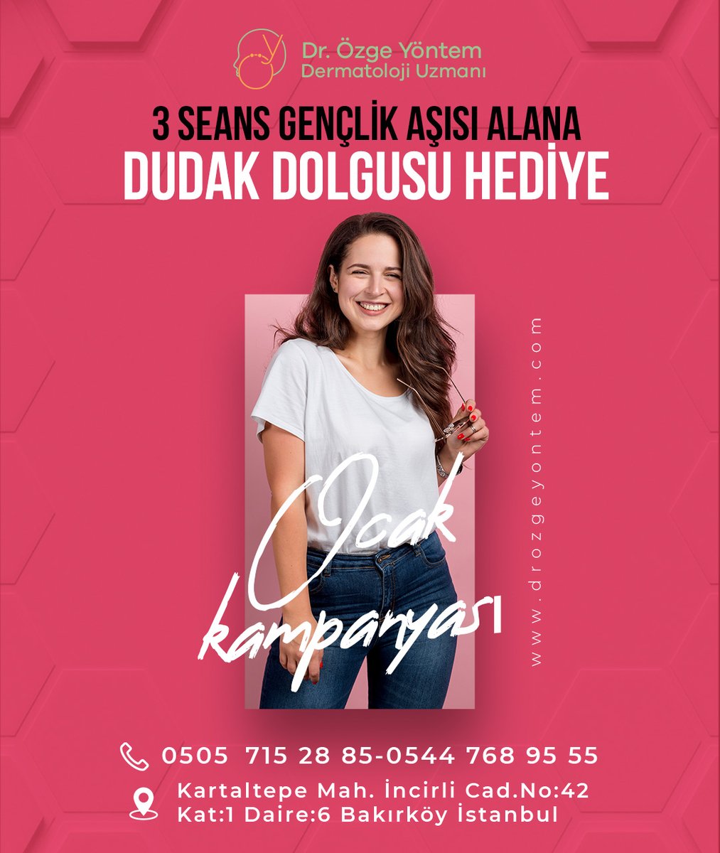 Ocak Ayı Kampanyamız;
3 Gençlik Aşısı alana Dudak Dolgusu Hediye..

🗓 Bilgi ve Randevu için:
📞 0505 715 28 85
📞 0544 768 95 55
🌐 drozgeyontem.com

#dudakdolgusu #dolgu #kirisiklik #kazayagi #dolgu #estetik #dermatolojiuzmani #drözgeyöntem