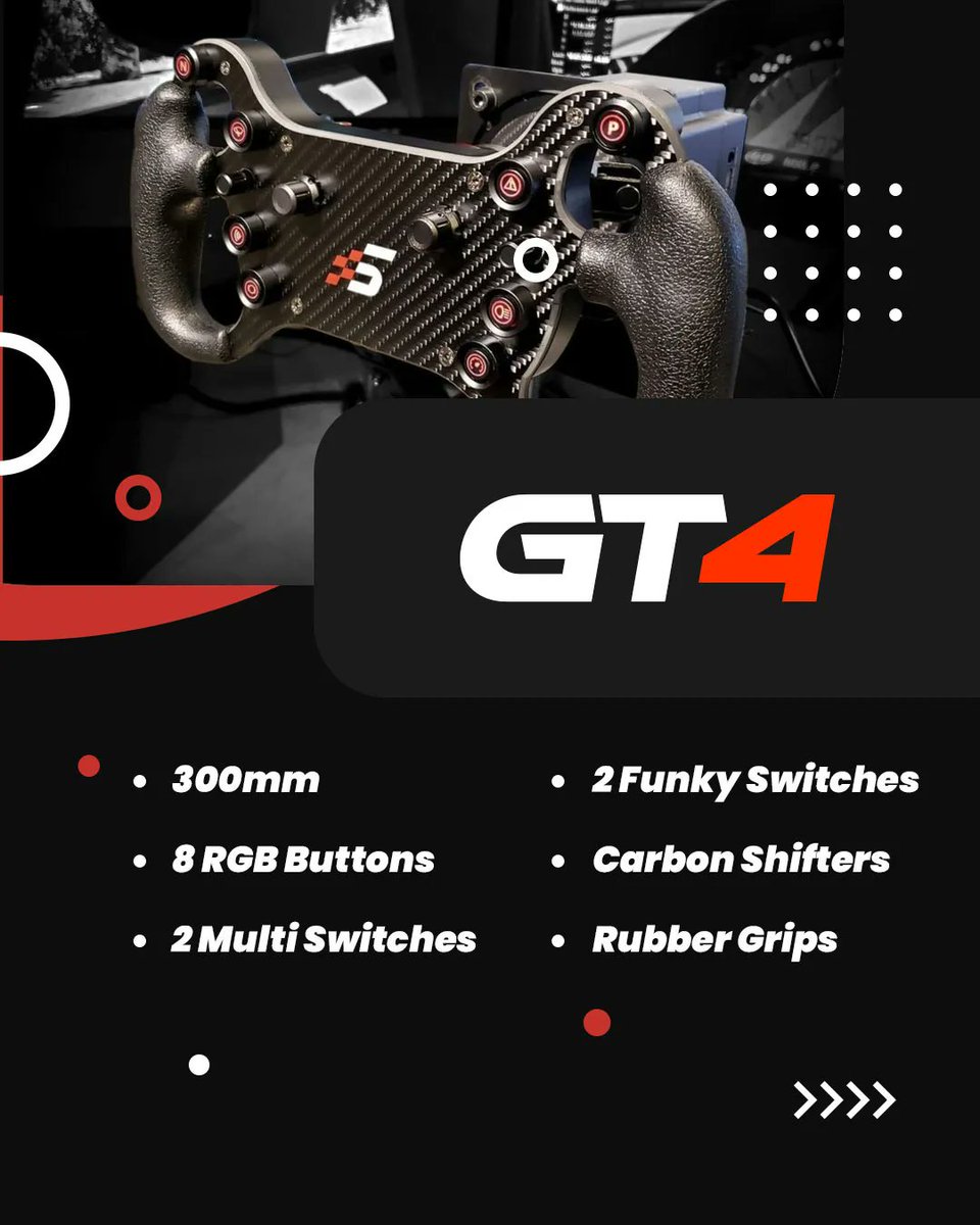 Product of the Week! The @simagicofficial GT4 Wheel View Here: buff.ly/3GqIJdM #ricmotech #simagic #iracing #rfactor2 #AssettoCorsa #dirtrally #esports #iracingofficial #miami #wpb #broward