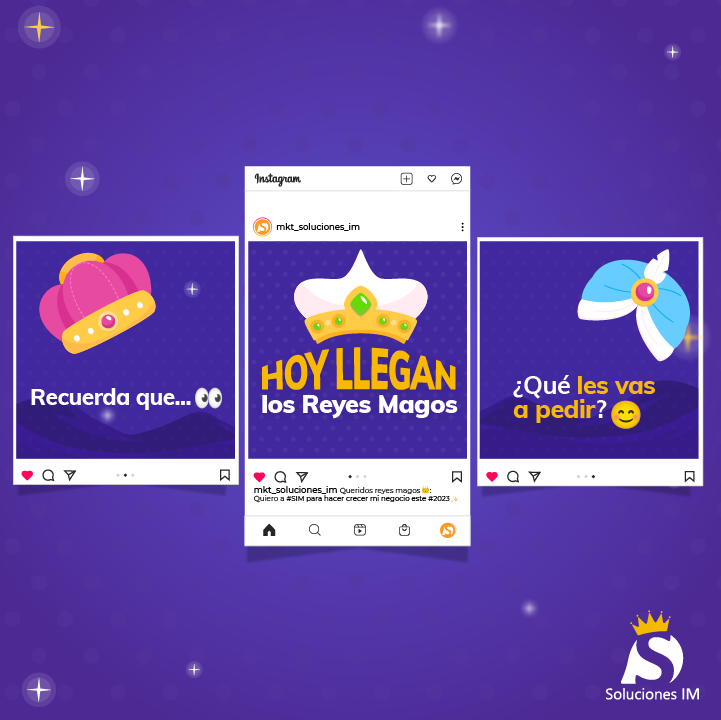 Este es un bonito recordatorio para decirte que… 𝗲𝘀𝘁𝗮 𝗻𝗼𝗰𝗵𝗲 𝗹𝗹𝗲𝗴𝗮𝗻 los #ReyesMagos 👑✨⁣
⁣
¿Ya sabes qué les vas a pedir? 👀 Cuéntanos en los comentarios 👇

#SolucionesIM #marketingméxico #marketingmx #expertosenmkt  #CreamosSoluciones #DiseñamosSoluciones