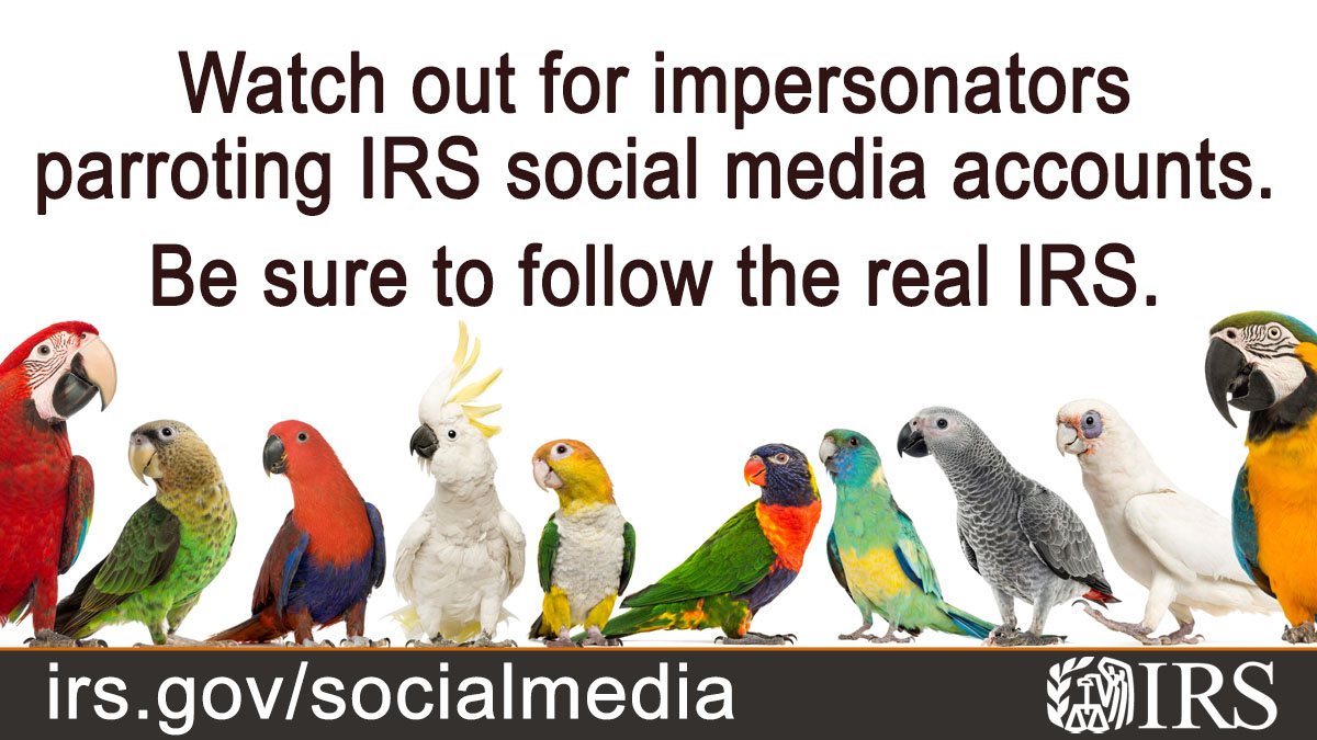 IRStaxsecurity's tweet photo. #IRS doesn't contact you by DM to ask for personal or financial account information. Beware of impostors lurking on social media: https://t.co/vA3NLFqEzu #TaxSecurity https://t.co/WkTVVHVGi2