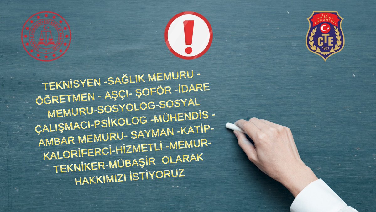 Bir düzenleme yapılacaksa Ceza İnfaz Kurumlarında çalışan psikolog, sosyolog, sosyal çalışmacı, teknisyen, kurum müdürü, idare memuru, katip, şoför, sayman, ambar memuru da bu düzenlemeye dahil edilmelidir. Daha iyi bir iş için iş barışı herşeyden önce gelir
#Sivilpersoneleadalet