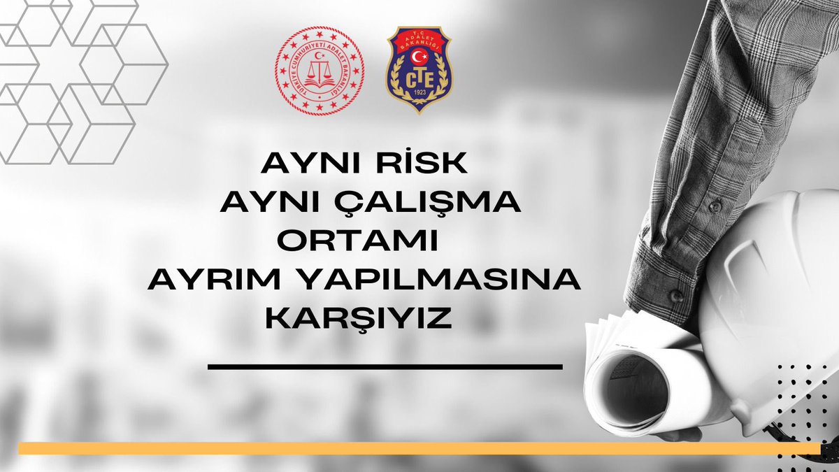 CEZA İNFAZ KURUMU ÇALIŞANLARI TÜM ÜNVANLARLA BİR BÜTÜNDÜR.
Sivil Memurlar  7.Yargı Paketine dahil edilmelidir.

#Sivilpersoneleadalet 

<a href="/RTErdogan/">Recep Tayyip Erdoğan</a> <a href="/adalet_bakanlik/">T.C. Adalet Bakanlığı</a> <a href="/bybekirbozdag/">Bekir  Bozdağ</a> <a href="/Avkthalilozturk/">Halil ÖZTÜRK</a> <a href="/ctekurumsal/">Ceza ve Tevkifevleri Genel Müdürlüğü</a> <a href="/YavuzEnis/">Enis Yavuz Yıldırım</a> <a href="/dbdevletbahceli/">Devlet Bahçeli</a>