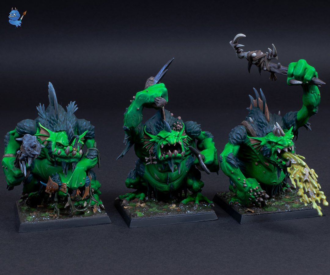 troll_painter's tweet photo. The River Trolls are finished and ready to be used by our amazing client for #warhammerfantasyrpg 

The greens turned out really great! What do you think?

#theoldworld #theoldworldlives #warhammerfantasy #rivertroll #troll #orcsandgoblins #warhammer #paintingwarhammer #scale75 https://t.co/xw2eY0VuKk