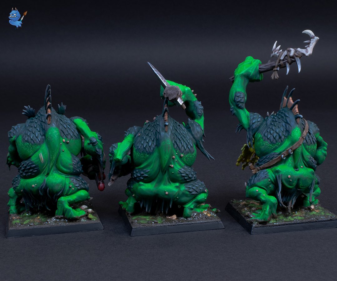 troll_painter's tweet photo. The River Trolls are finished and ready to be used by our amazing client for #warhammerfantasyrpg 

The greens turned out really great! What do you think?

#theoldworld #theoldworldlives #warhammerfantasy #rivertroll #troll #orcsandgoblins #warhammer #paintingwarhammer #scale75 https://t.co/xw2eY0VuKk
