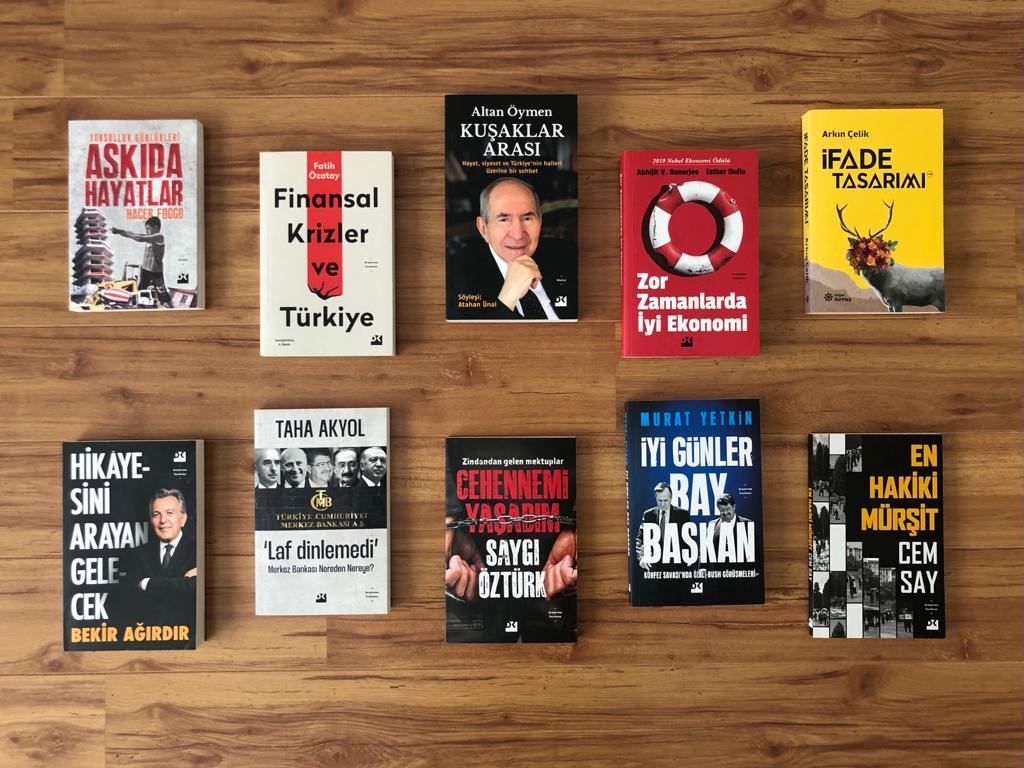 10 Değerli Tavsiye Kitap <a href="/dogan_kitap/">Doğan Kitap</a> 'tan 

Hikâyesini Arayan Gelecek <a href="/BekirAgirdir/">Bekir Ağırdır</a>
Laf Dinlemedi <a href="/takyol96/">Taha Akyol</a>
Cehennemi Yaşadım <a href="/saygi_ozturk/">Saygı Öztürk</a>
Finansal Krizler ve Türkiye <a href="/OzatayFatih/">Fatih Özatay</a>
İyi Günler Bay Başkan <a href="/MuratYetkin2/">Murat Yetkin</a>
En Hakiki Mürşit İlimdir <a href="/say_cem/">Cem Say</a>
İfade Tasarımı <a href="/arkincelik/">arkınçelik</a>