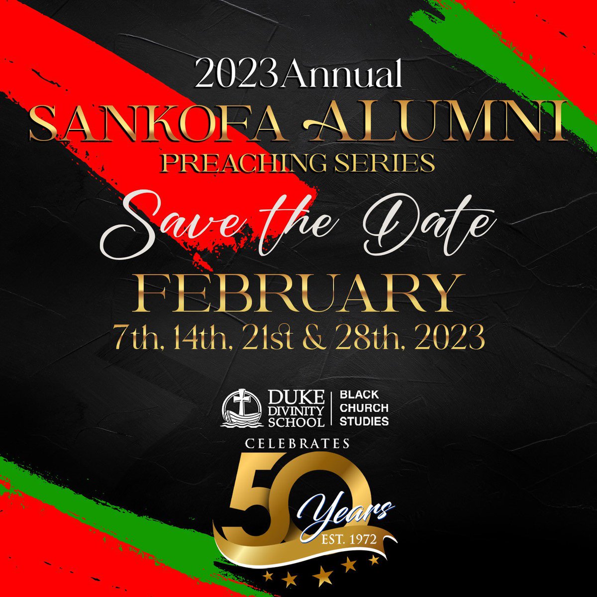 DukeOBCS's tweet photo. Throughout the month of February, the Office of Black Church Studies at Duke Divinity School will feature the 2023 Sankofa Black Alumni Preaching Series to celebrate the distinct contributions of the school’s alumni of African descent.#OBCS #DukeDivinity https://t.co/VmV85hDMKg
